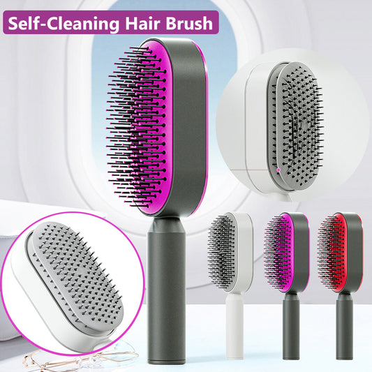 Berovie Self Cleaning Hair Brush For Women